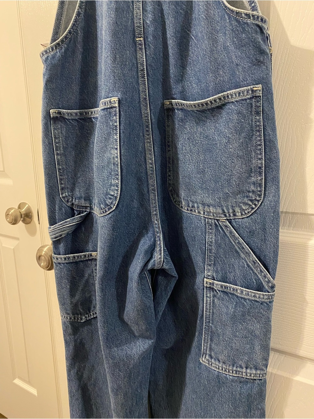 Aritzia Denim Overheard Relaxed-Fit 90s Medium Blue Overalls Size S - Picture 12 of 16